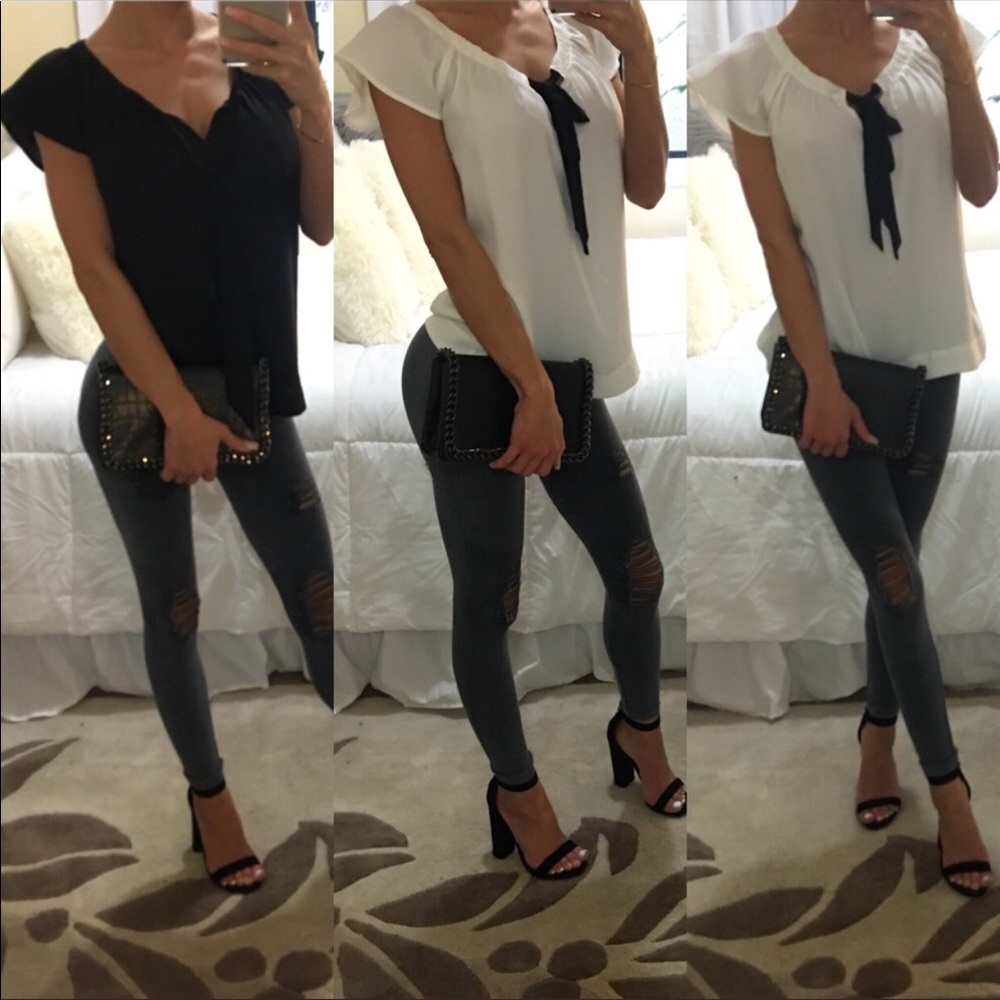 2 blouses Petite Ann Taylor Loft xxs 00black white